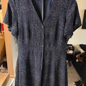 Elegant Black Speckled Mini Dress
